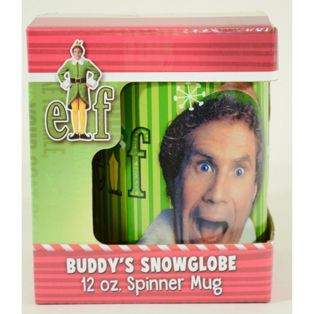 Elf Cotton-Headed Ninny Muggins Snowglobe Spinner Coffee Mug Cup 12 oz Buddy Elf